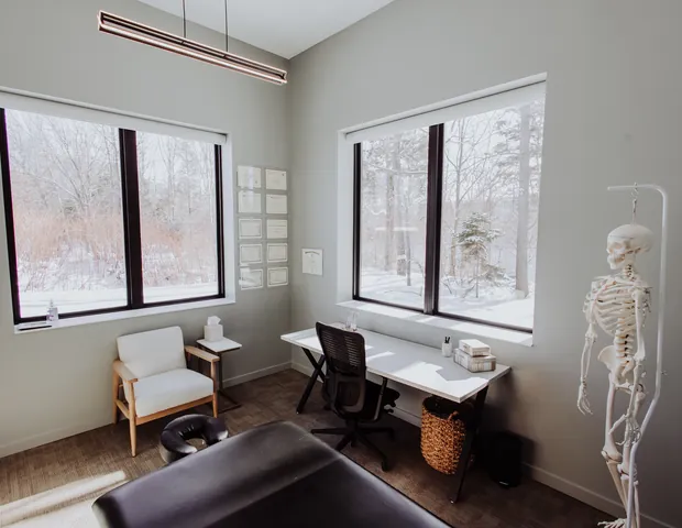 A quiet, private treatment room at Ruther Health + Wellness